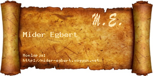 Mider Egbert névjegykártya
